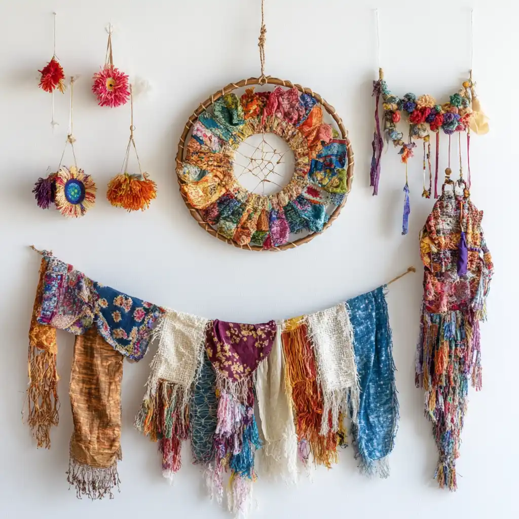 Repurposed Fabric Textile Art