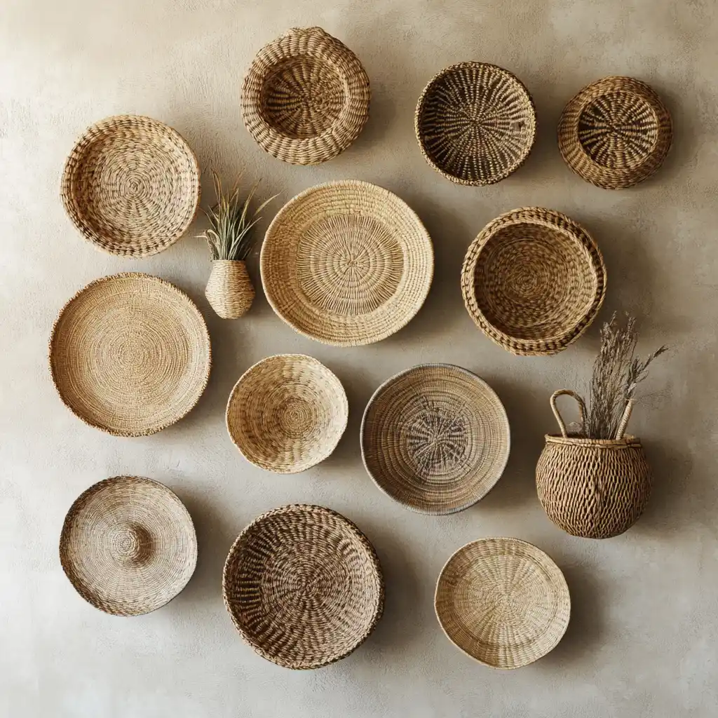 Woven Basket Wall Display