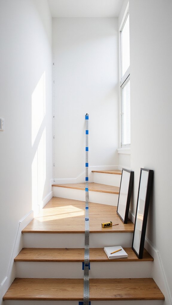 Measure and Mark Your Stairway Wall Space