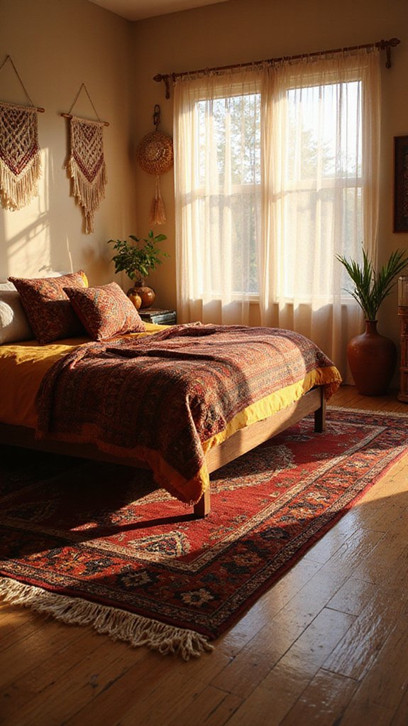 bohemian vintage textile layers