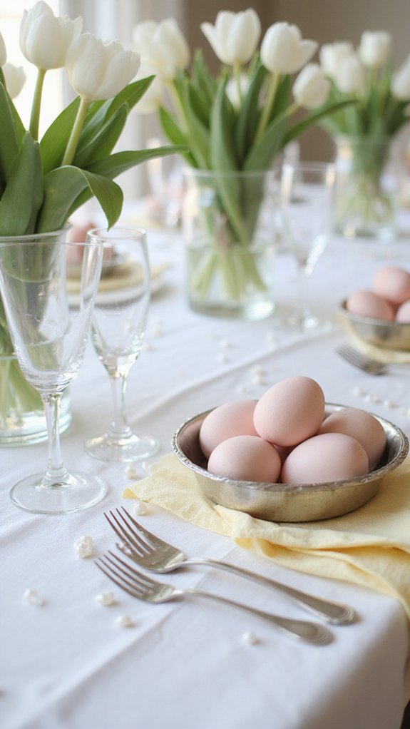 elegant pastel floral tableware