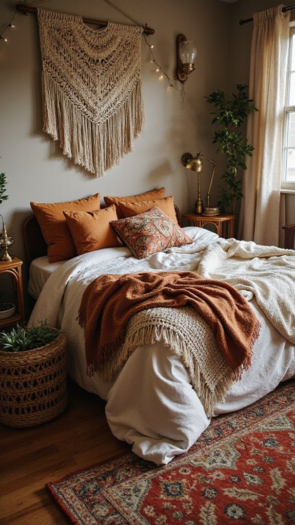 maximalist boho chic bedroom design