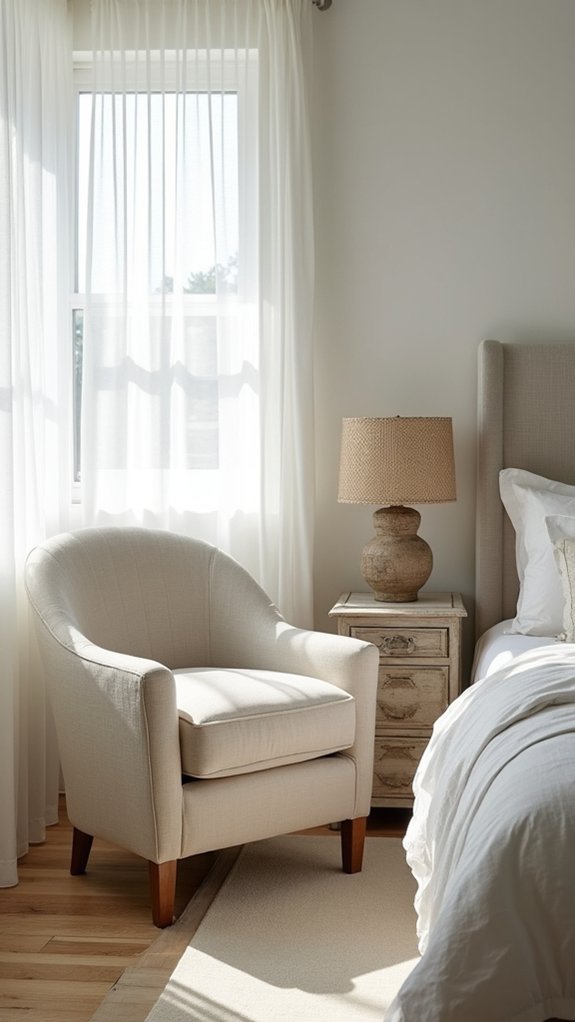neutral upholstered accent chairs