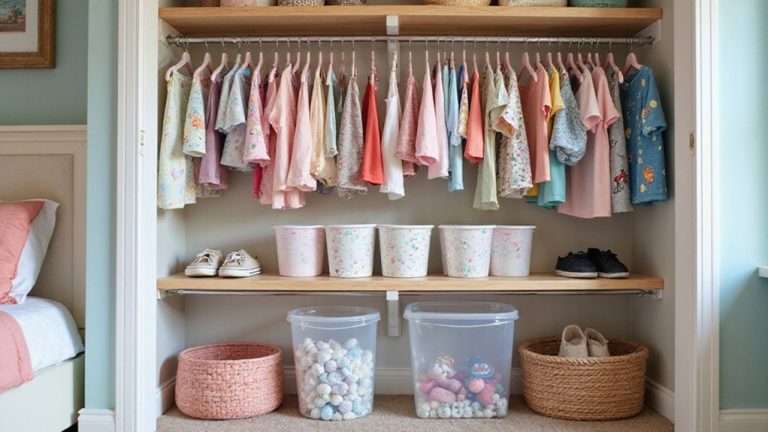 kids room closet organization