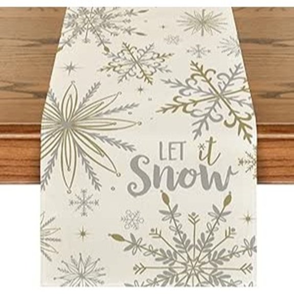 Artoid Beige Snowflake Winter Table Runner (13x72 Inch)