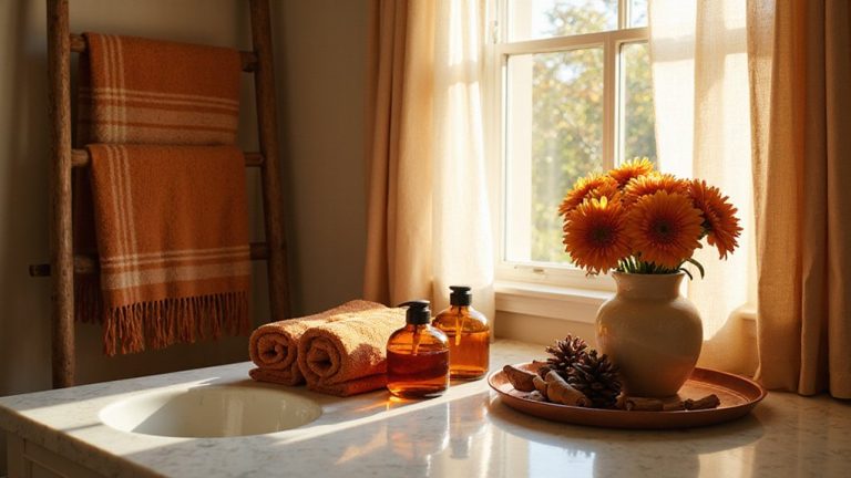 cozy fall bathroom decor
