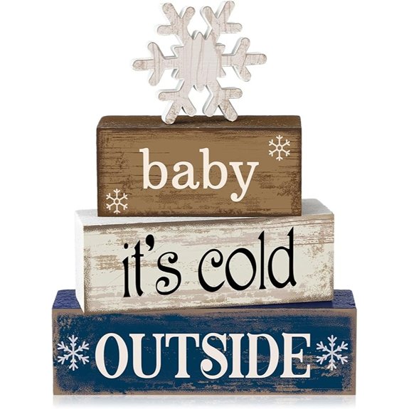 Winter Wooden Snowflake Tiered Tray Rustic Farmhouse Decor